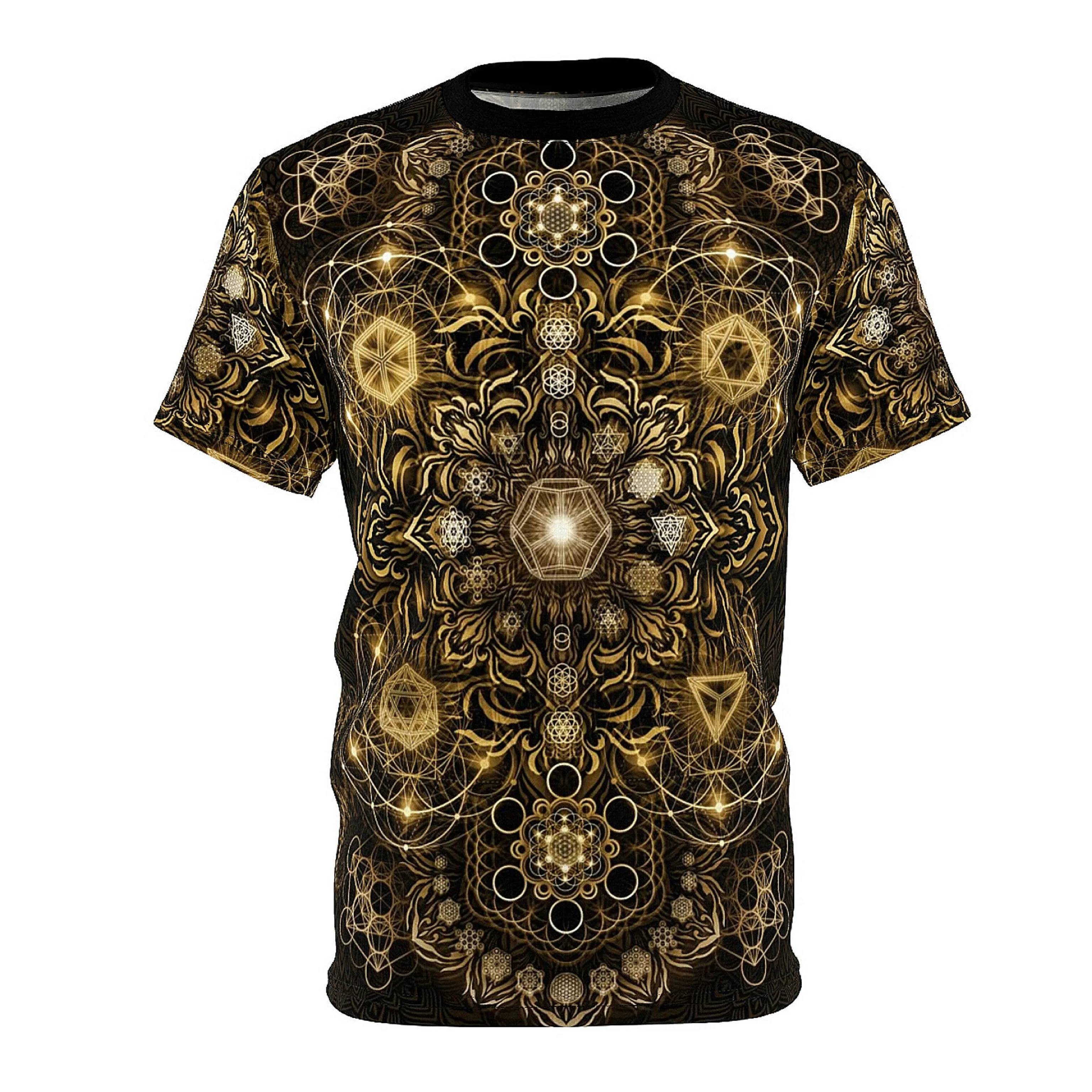 "Elements Sacred Geometry" V4 Gold AOP Crew - Yantrat Design