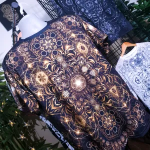 "Elements Sacred Geometry" V4 Gold AOP Crew - Yantrat Design