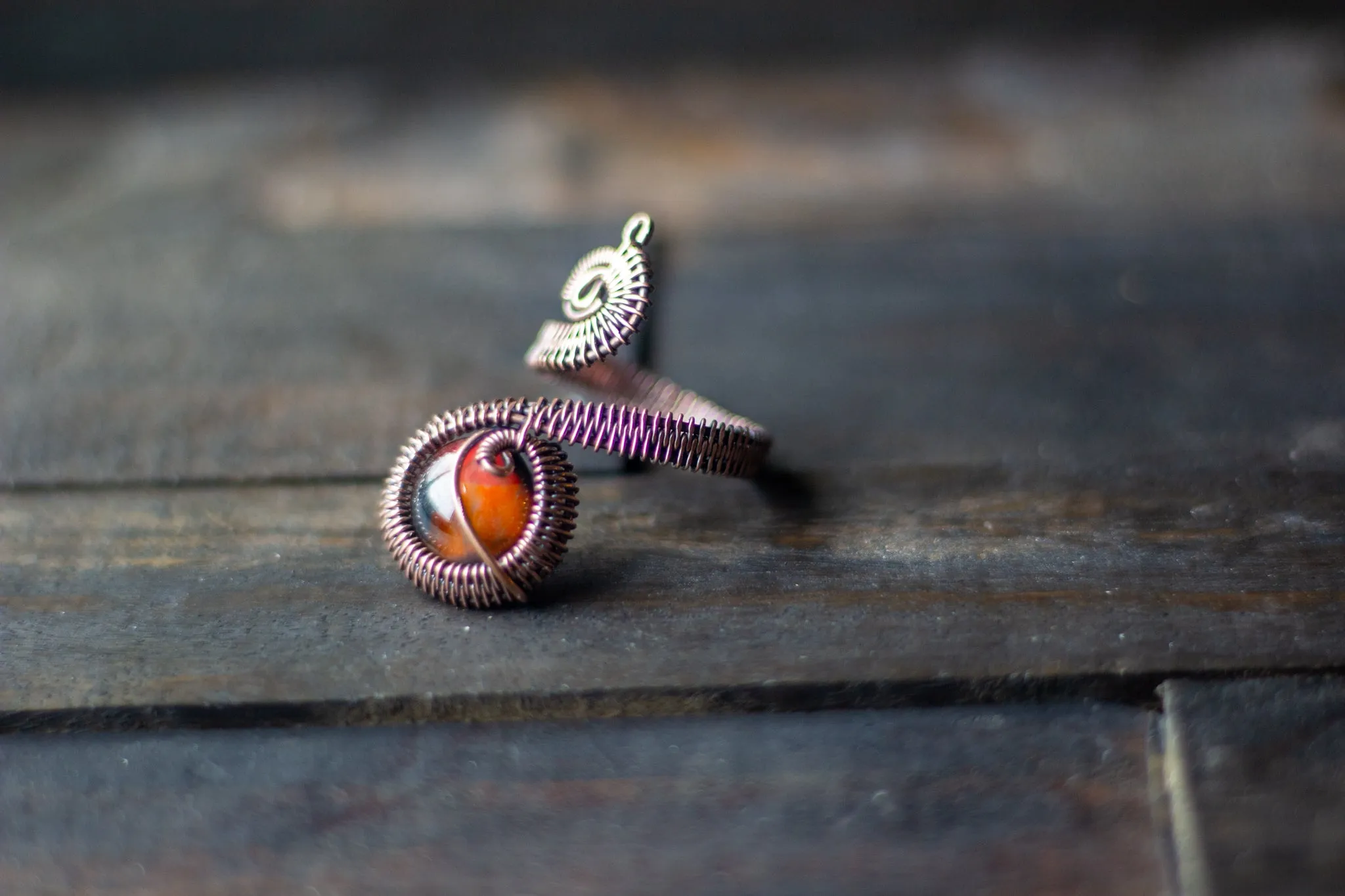"Shades of Fall" Copper Adjustable Ring