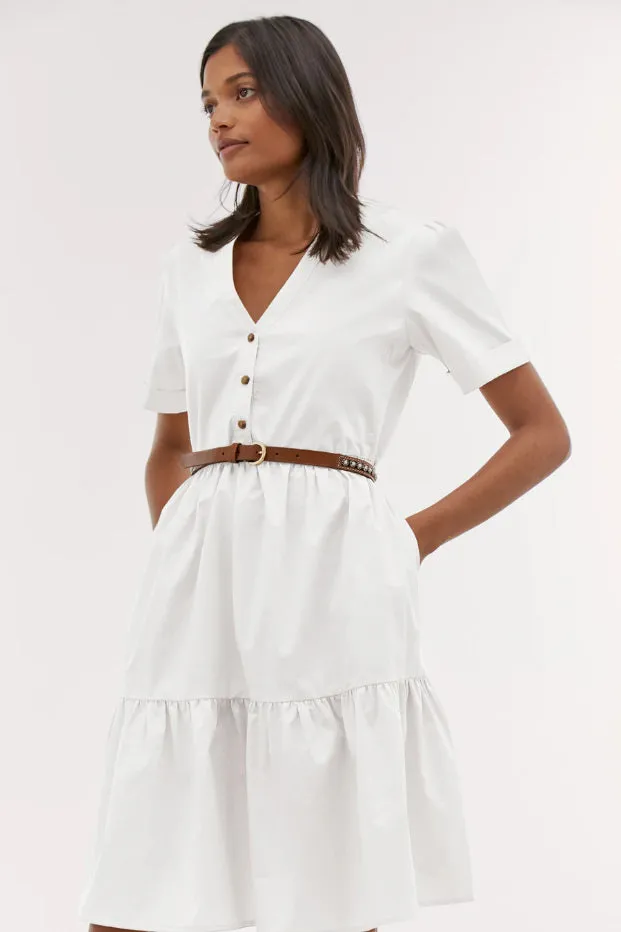 RAQUEL POPLIN TIERED DRESS