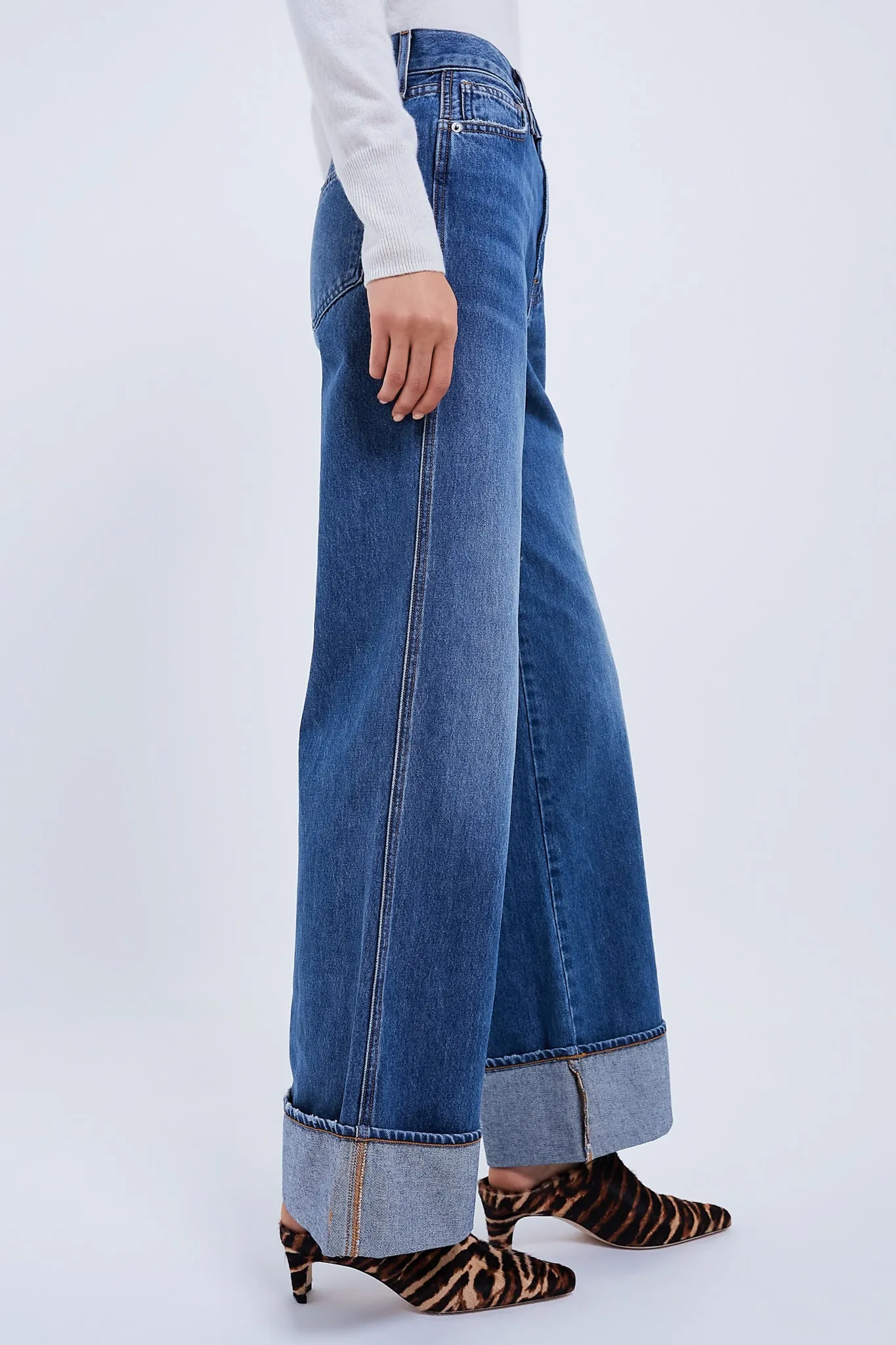 Rebel Stone Taylor Cuffed High Rise Wide Leg