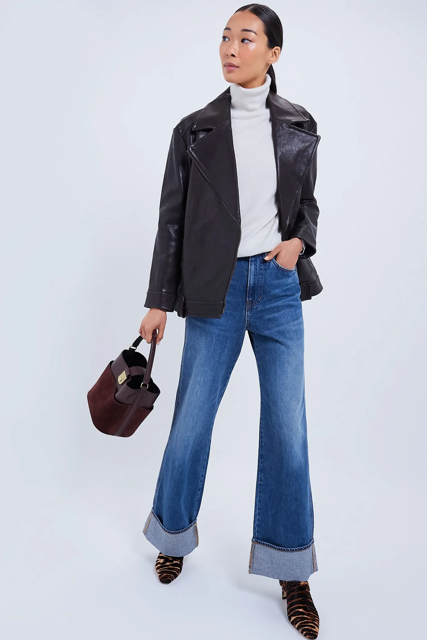 Rebel Stone Taylor Cuffed High Rise Wide Leg
