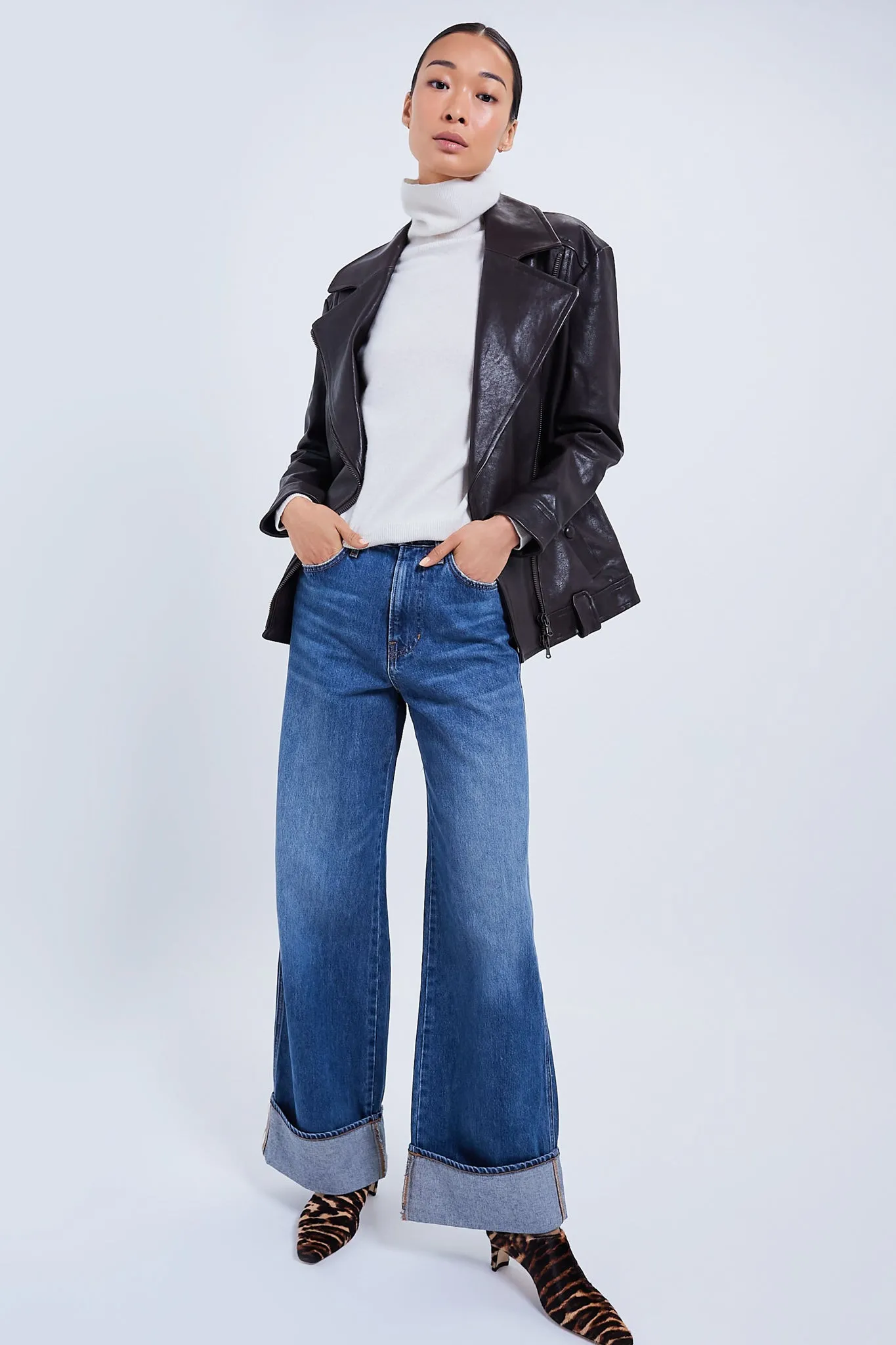 Rebel Stone Taylor Cuffed High Rise Wide Leg
