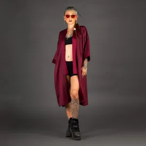 Red Satin Kimono Bio-Print
