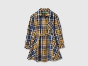 Regular Fit Spread Collar Checkered Dresses