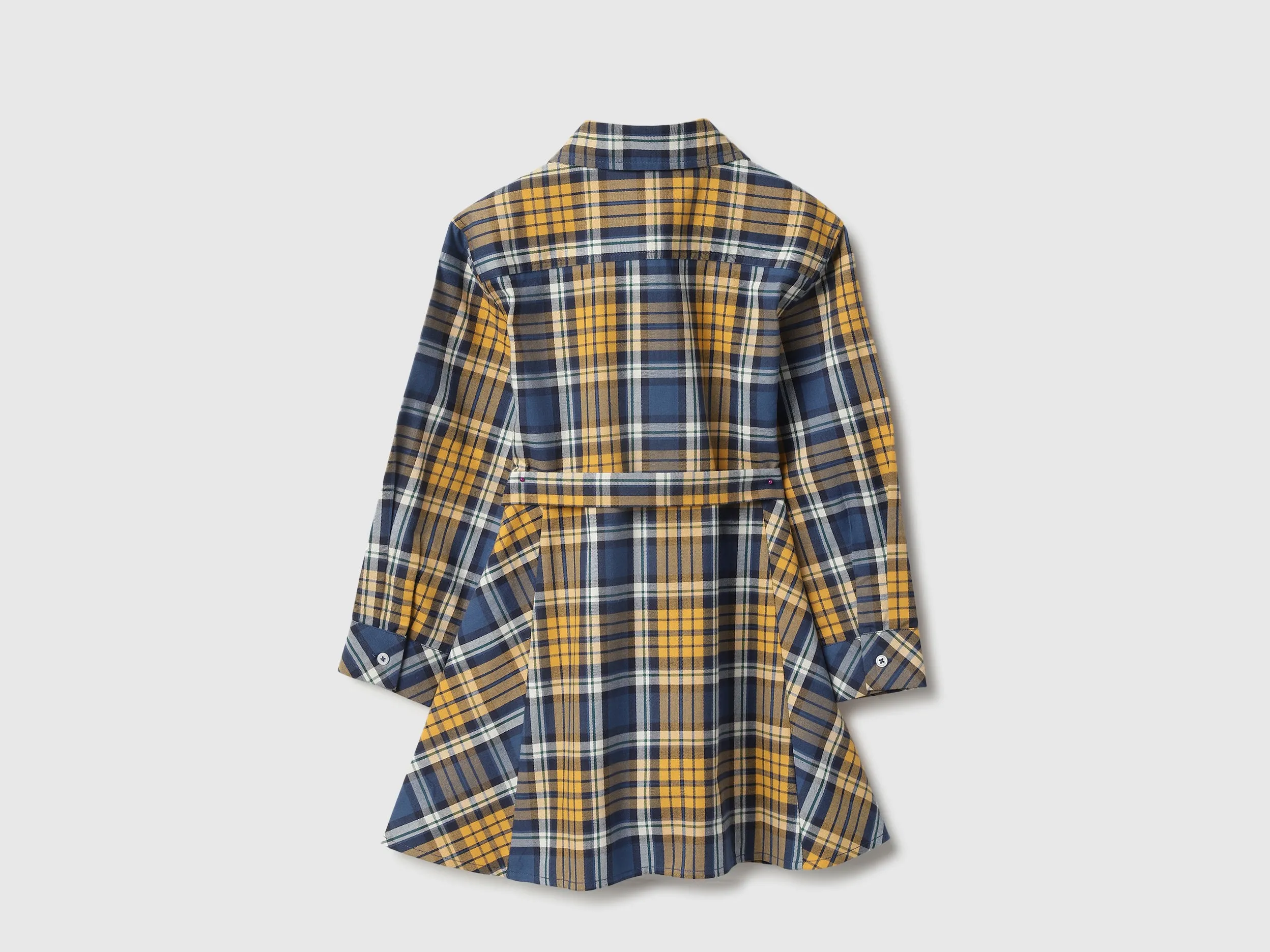 Regular Fit Spread Collar Checkered Dresses