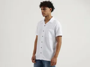 Regular Resort Collar Textured Shirt