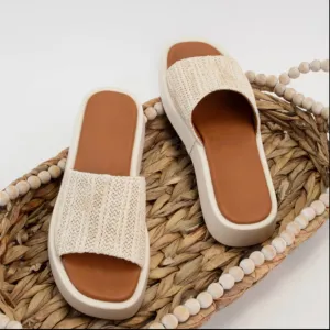 Remi Natural Slip On Platform Sandals