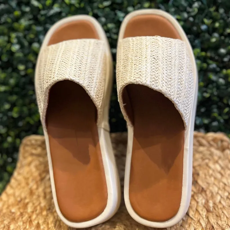 Remi Natural Slip On Platform Sandals