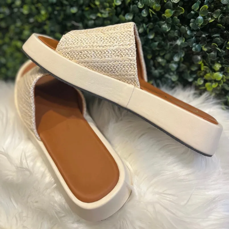 Remi Natural Slip On Platform Sandals