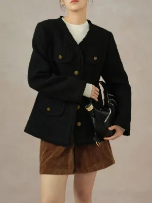 Retro Tweed Raw Edge Jacket