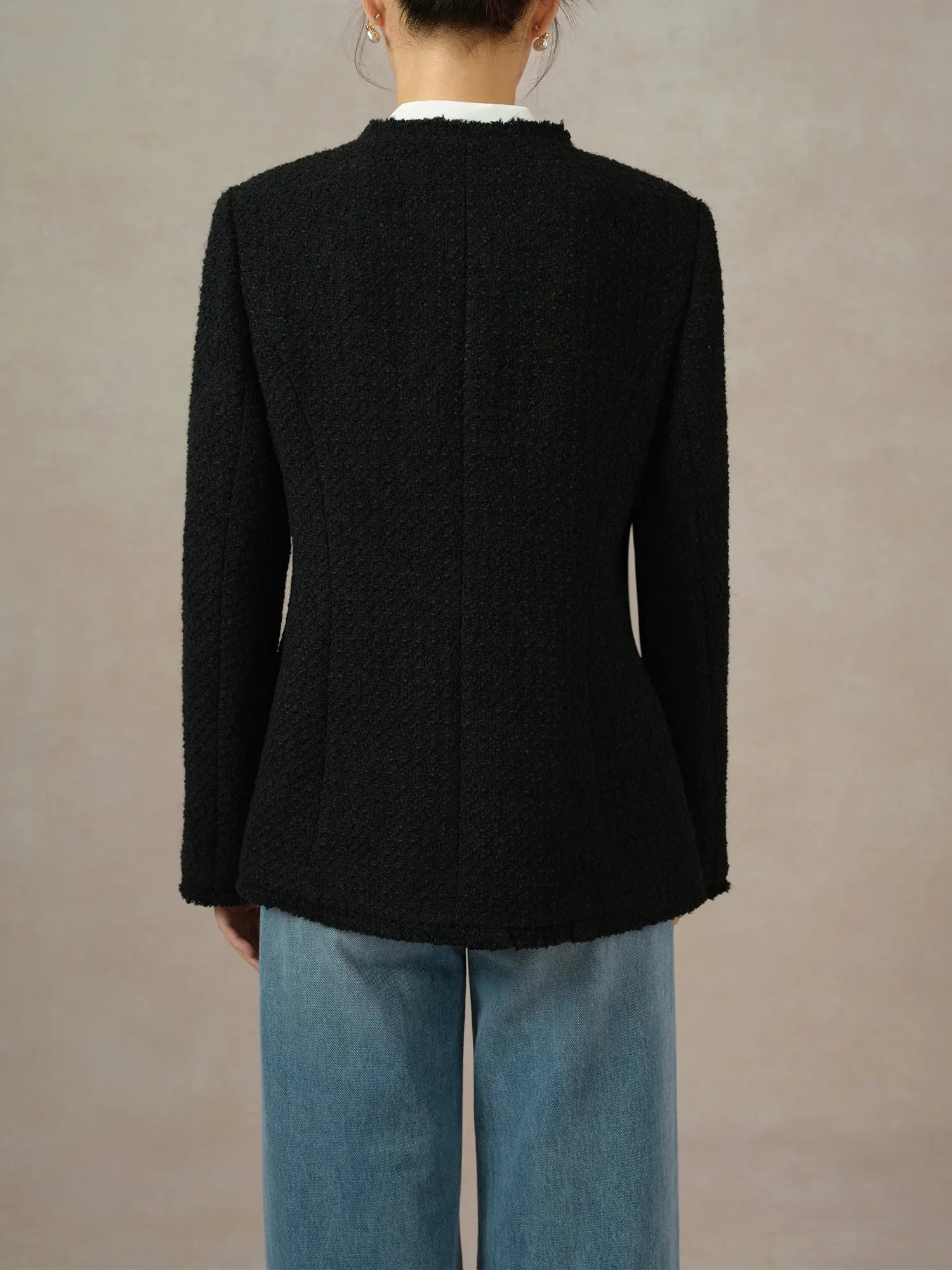Retro Tweed Raw Edge Jacket