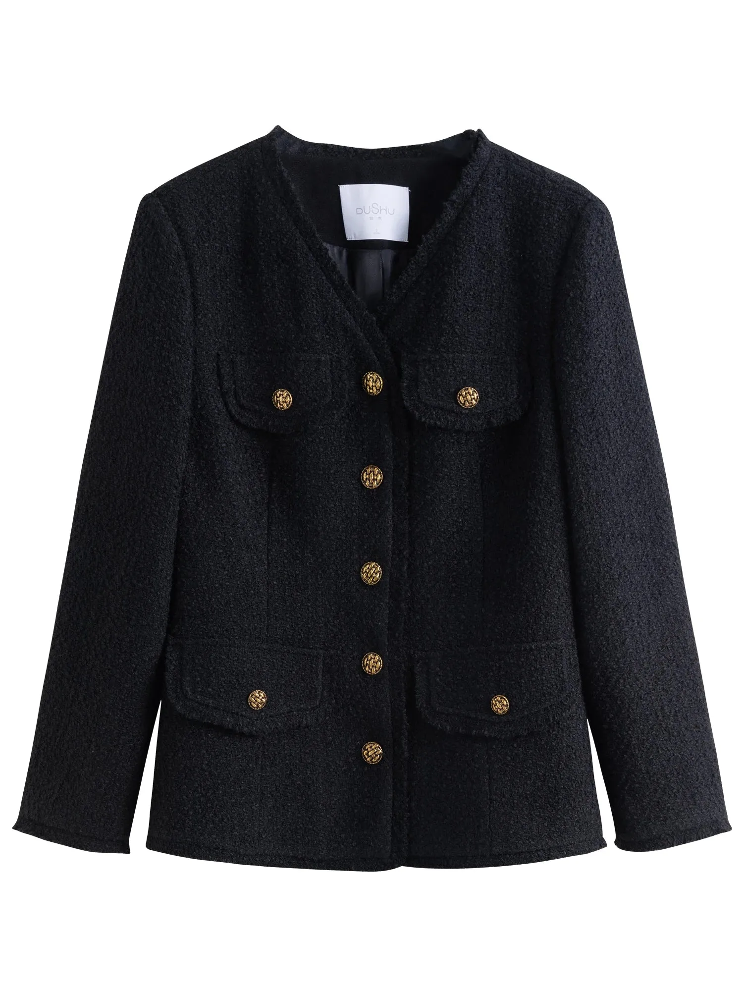 Retro Tweed Raw Edge Jacket