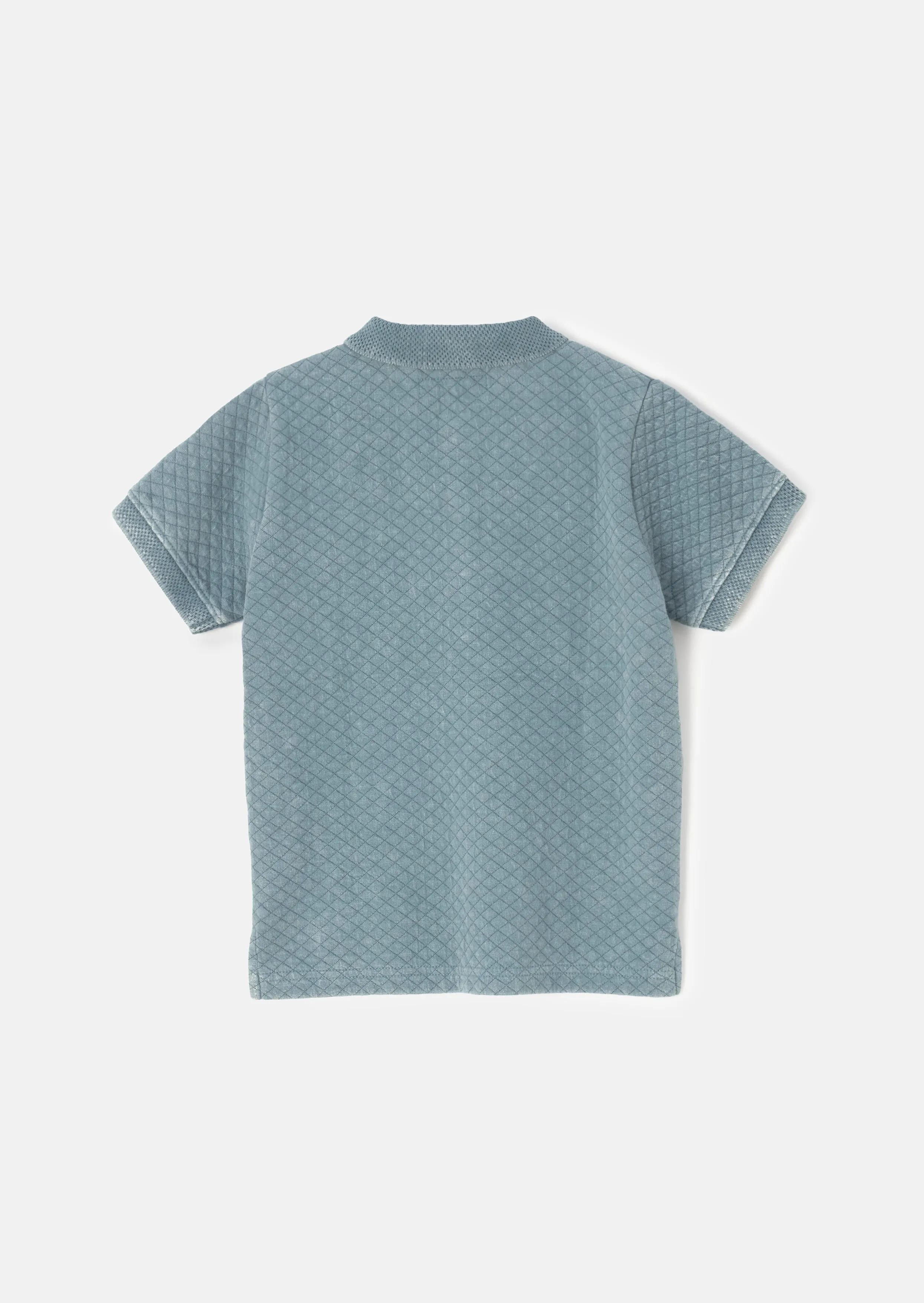 Rex Blue Jersey Textured Wash Polo