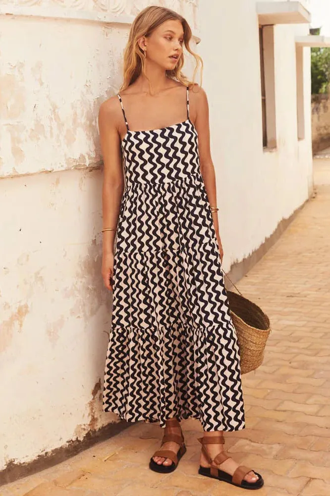 Ric Rac Square Neck Maxi Dress