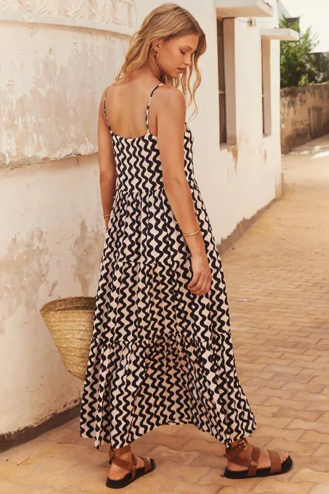 Ric Rac Square Neck Maxi Dress