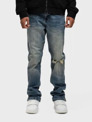 Rivero Destroyer Buttoned Jeans | Blue