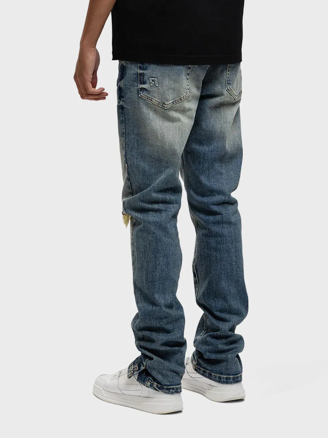 Rivero Destroyer Buttoned Jeans | Blue