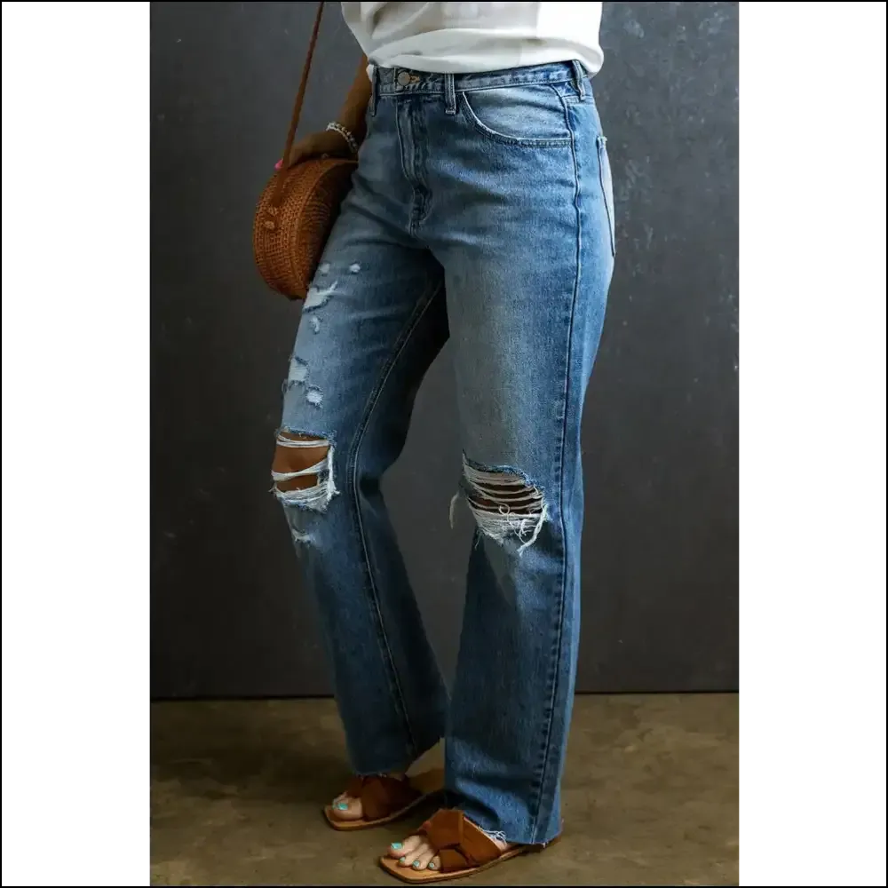 Rock Those Distressed Raw Hem Jeans and Embrace your Fashionable Chaos! 👖✨