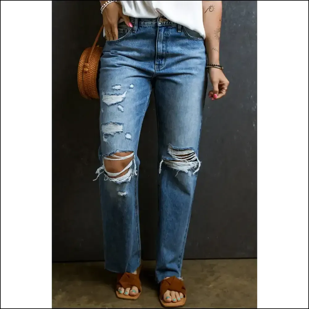 Rock Those Distressed Raw Hem Jeans and Embrace your Fashionable Chaos! 👖✨