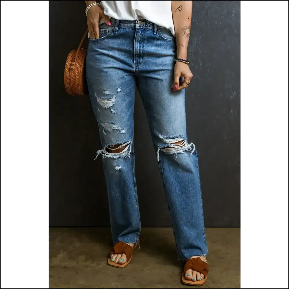Rock Those Distressed Raw Hem Jeans and Embrace your Fashionable Chaos! 👖✨