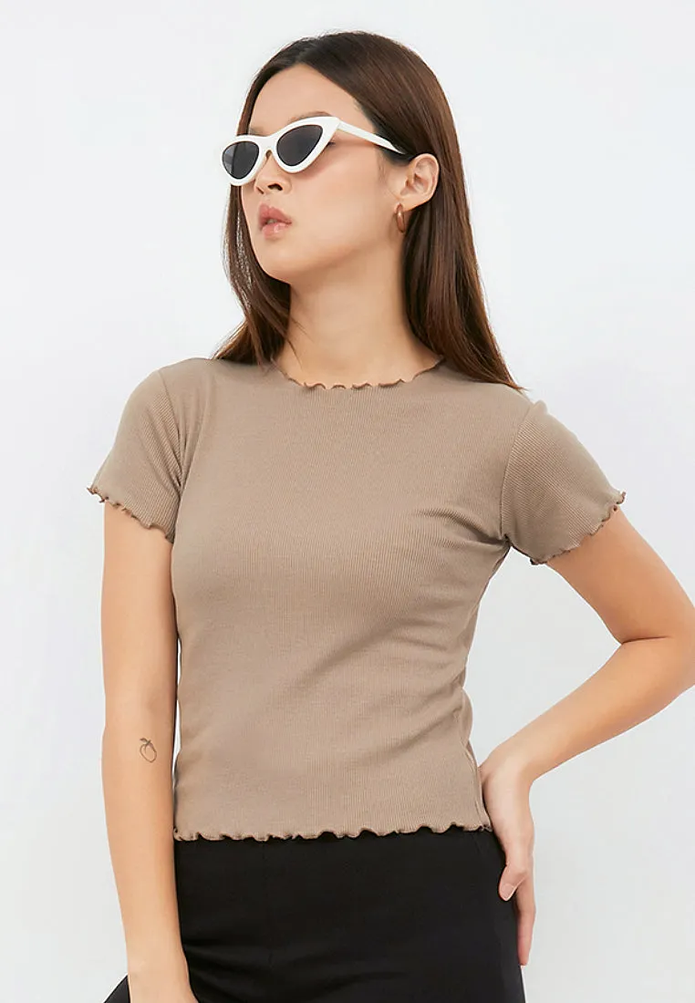 Round Neck Rib T-shirt