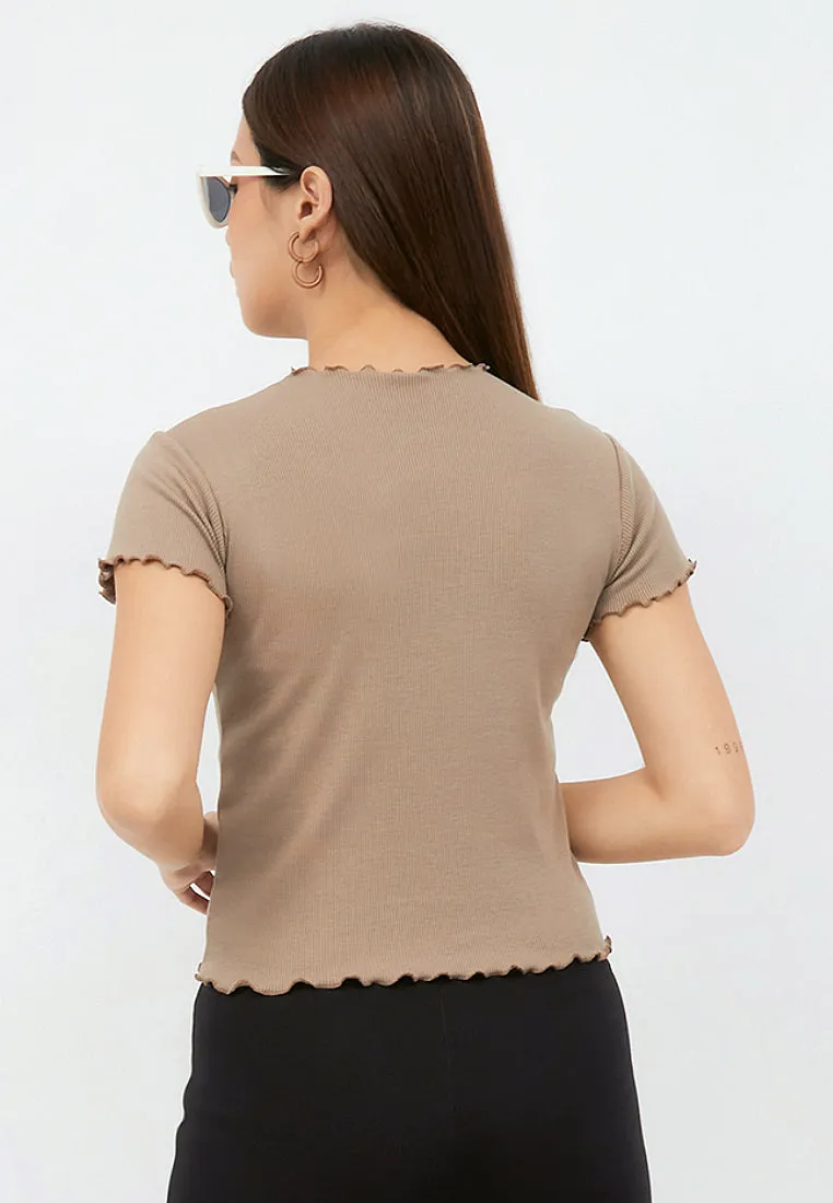 Round Neck Rib T-shirt