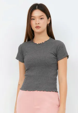 Round Neck Rib T-shirt