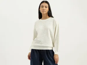 Round Neck Textured Sweatshirts
