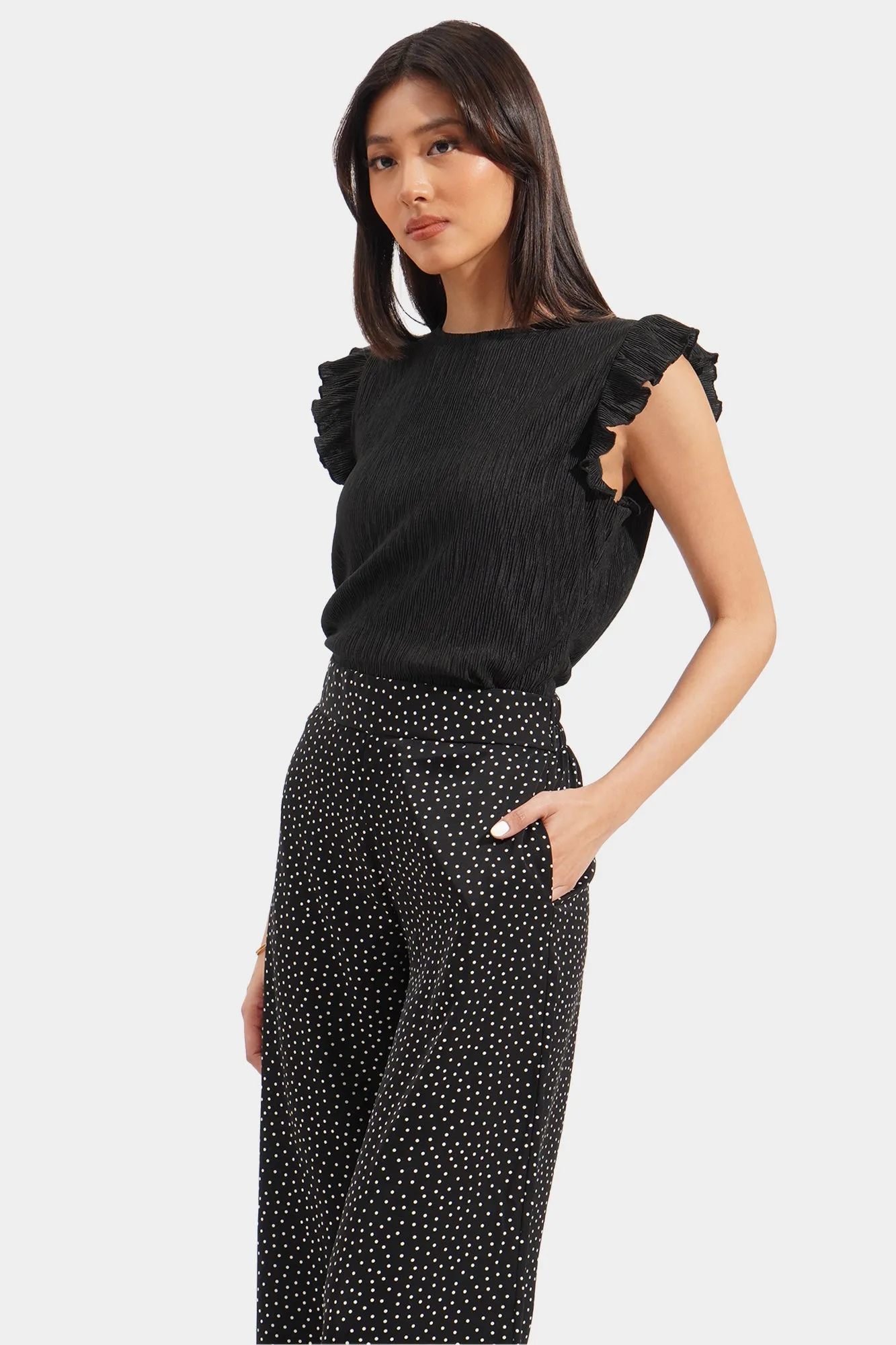 Ruffle Textured Top