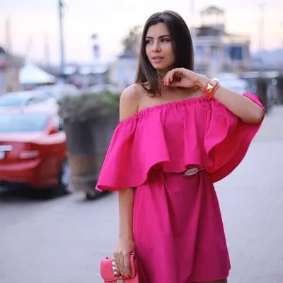 Ruffles Slash Neck Women Dress Summer Style Off Shoulder Vestidos Sexy Solid Dresses Loose Beach Dress Cotton WDA0086
