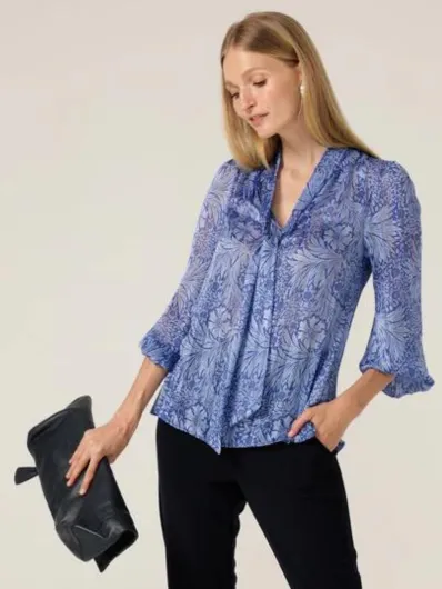 Sacha Drake - Mountain Blue Bird Blouse - Periwinkle Flower