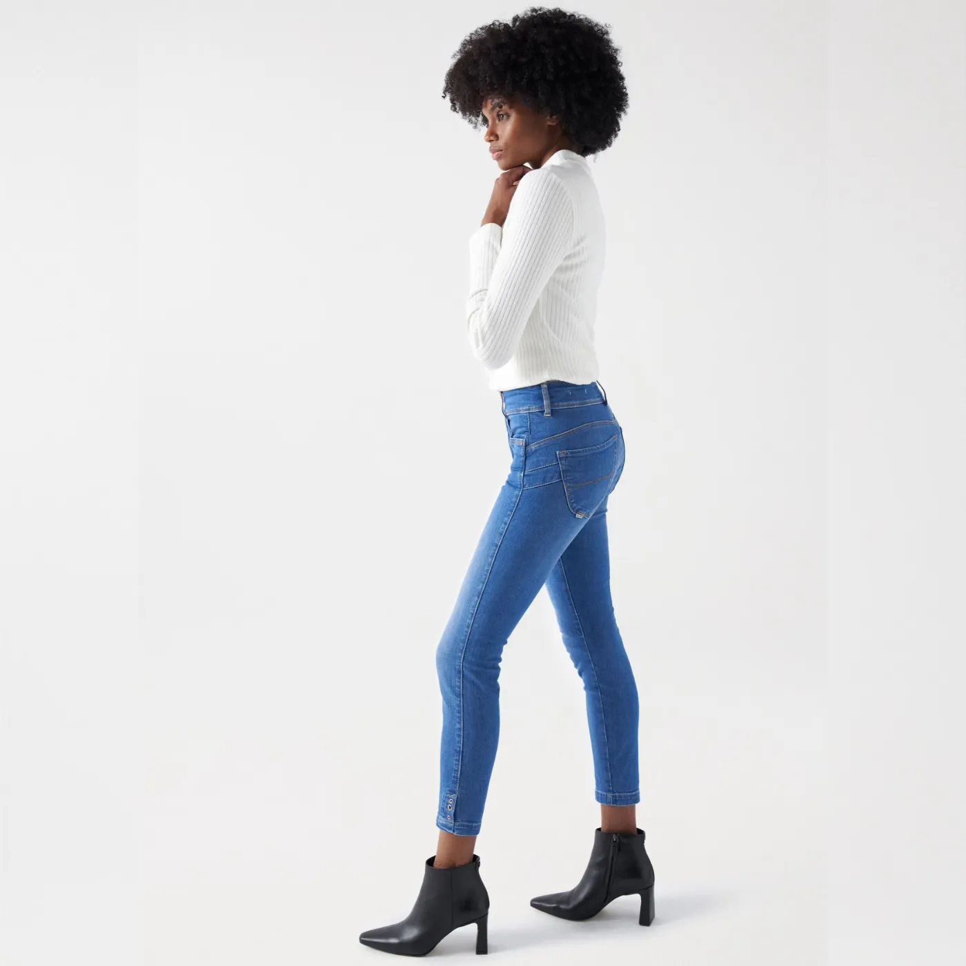 Salsa Cropped Skinny Secret Push In Jeans | Blue