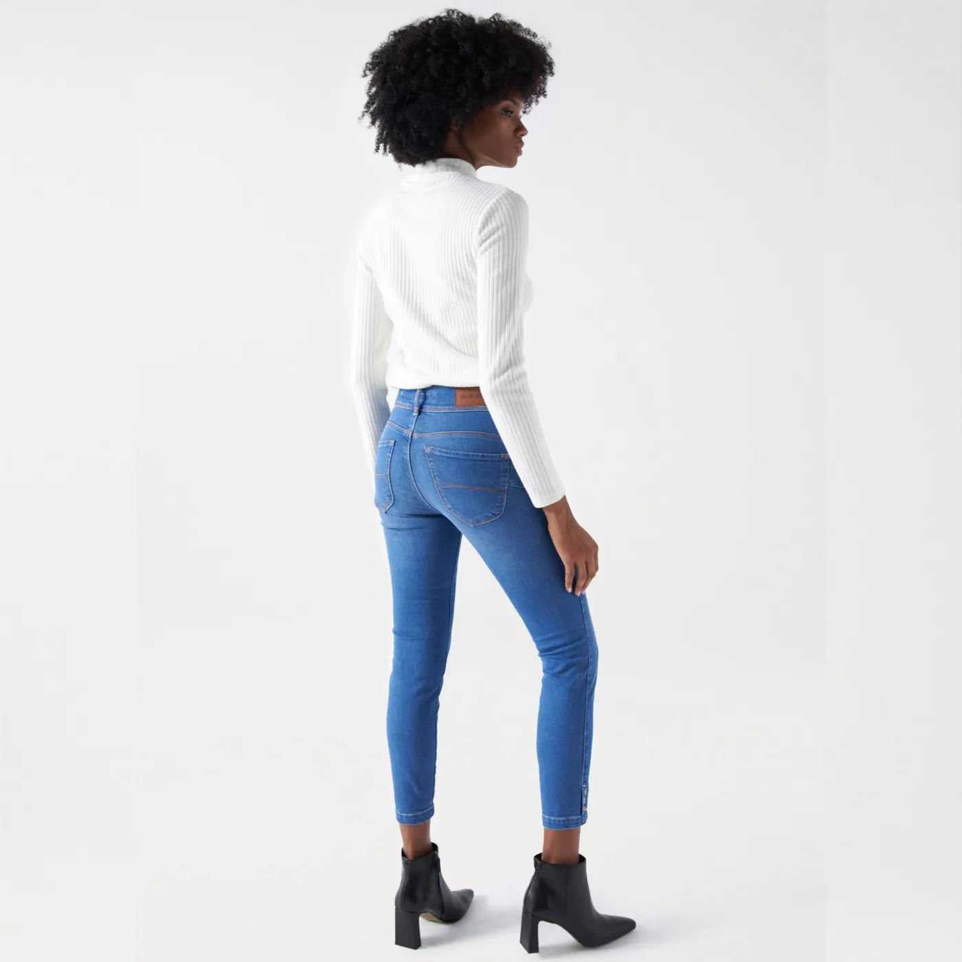 Salsa Cropped Skinny Secret Push In Jeans | Blue
