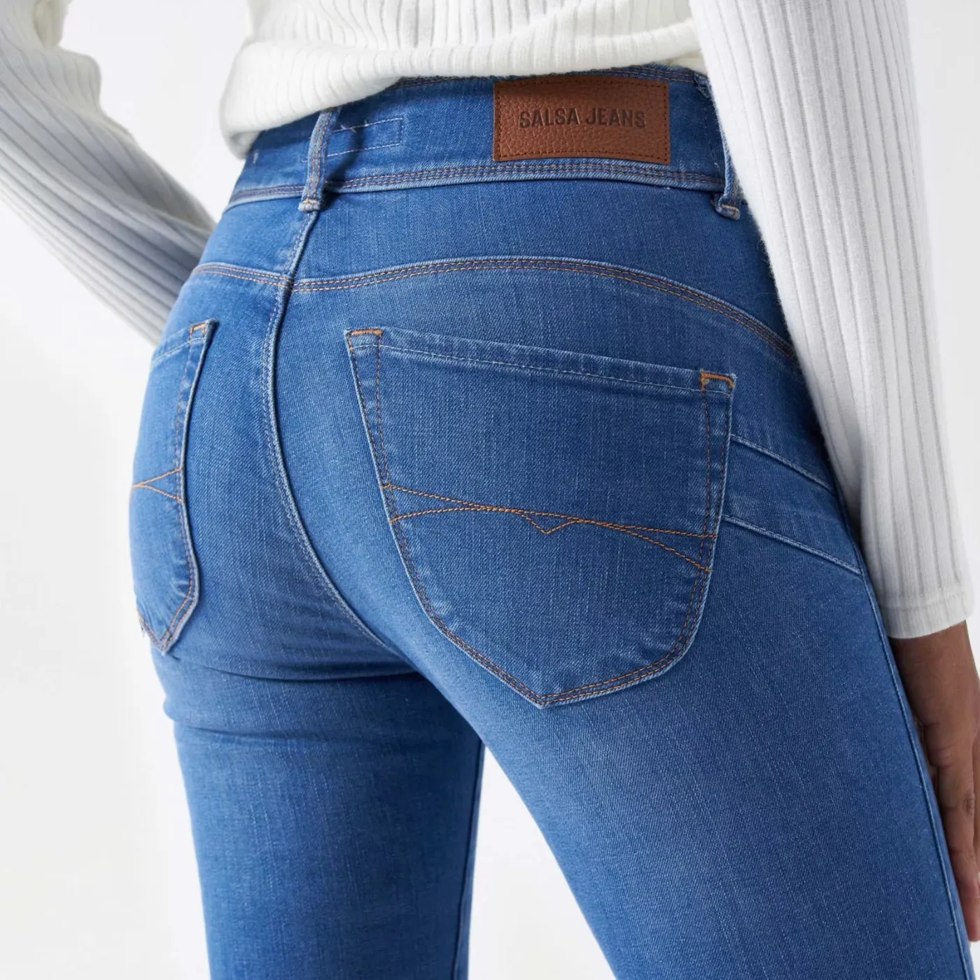 Salsa Cropped Skinny Secret Push In Jeans | Blue