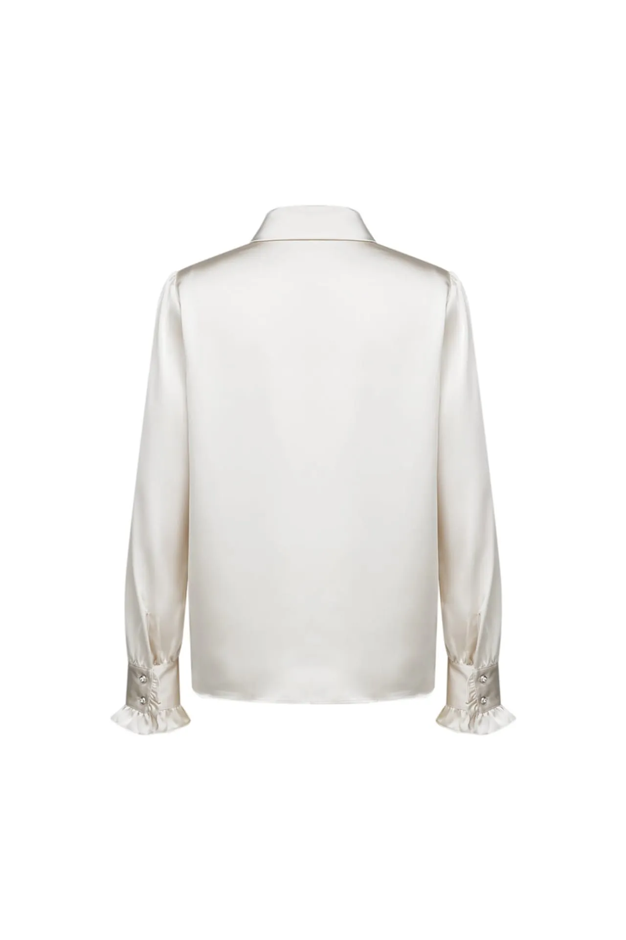 Satin Shirt Collar Blouse