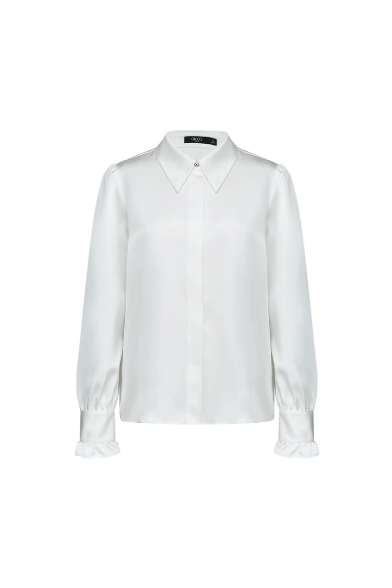 Satin Shirt Collar Blouse