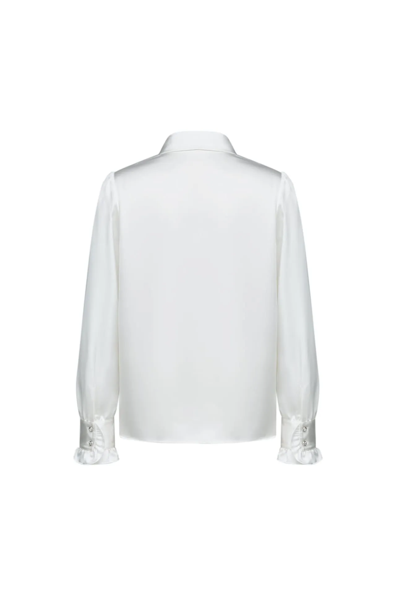 Satin Shirt Collar Blouse
