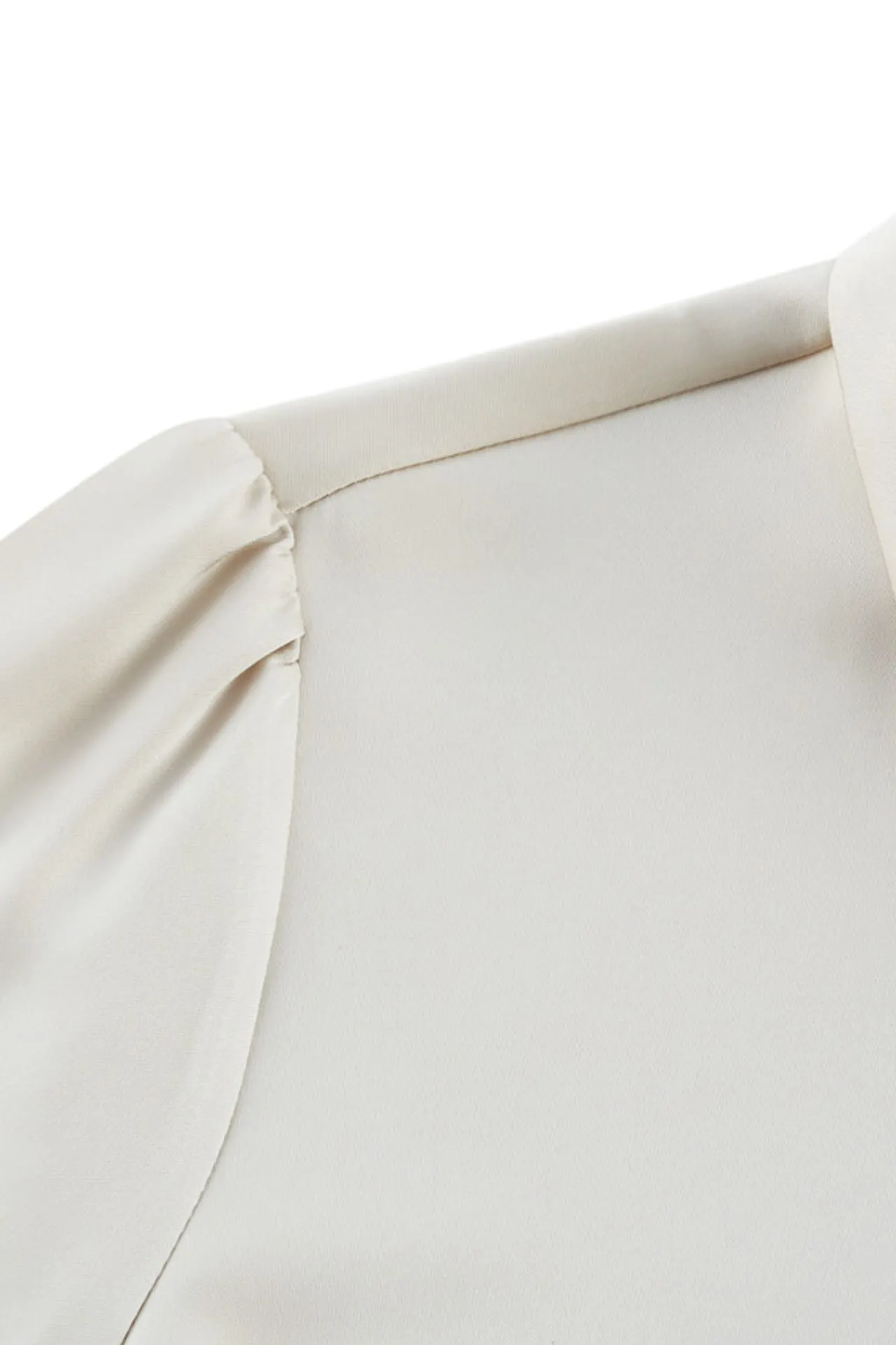Satin Shirt Collar Blouse