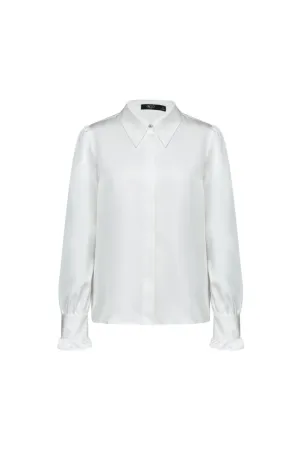 Satin Shirt Collar Blouse