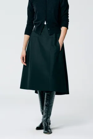 Sculpted Cotton Skirt in Black