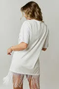 Sequin Bride Patch Fringe Shirt Dress