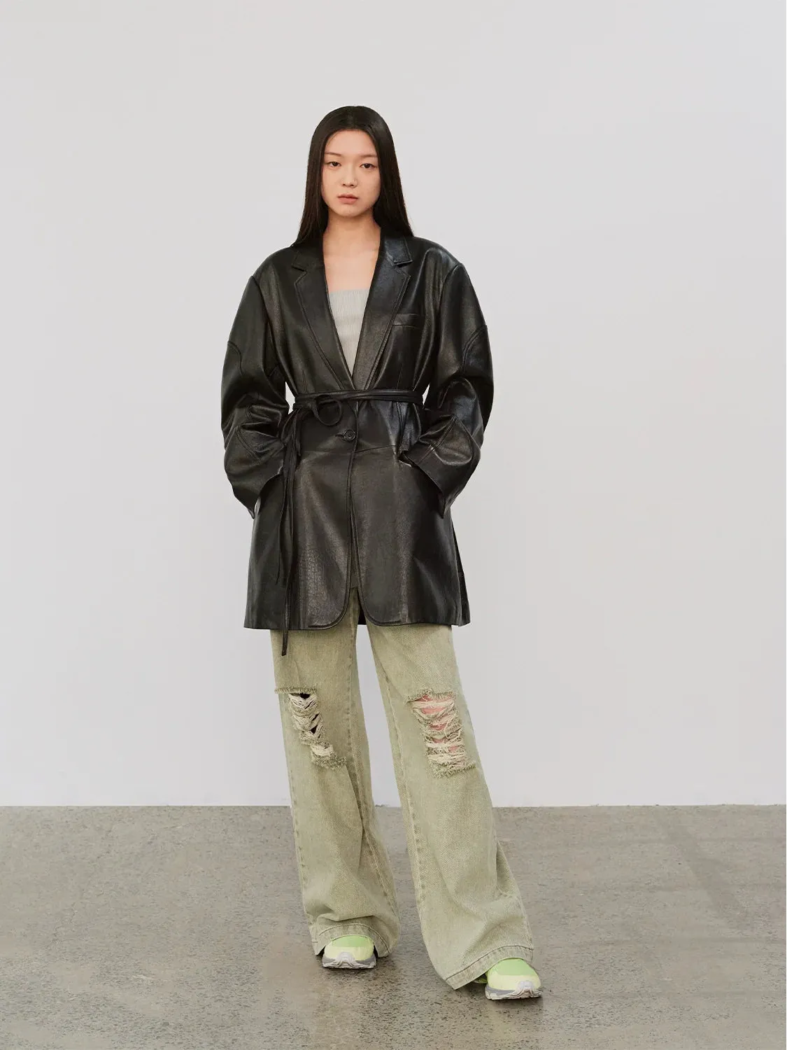 Sheepskin Leather Blazer