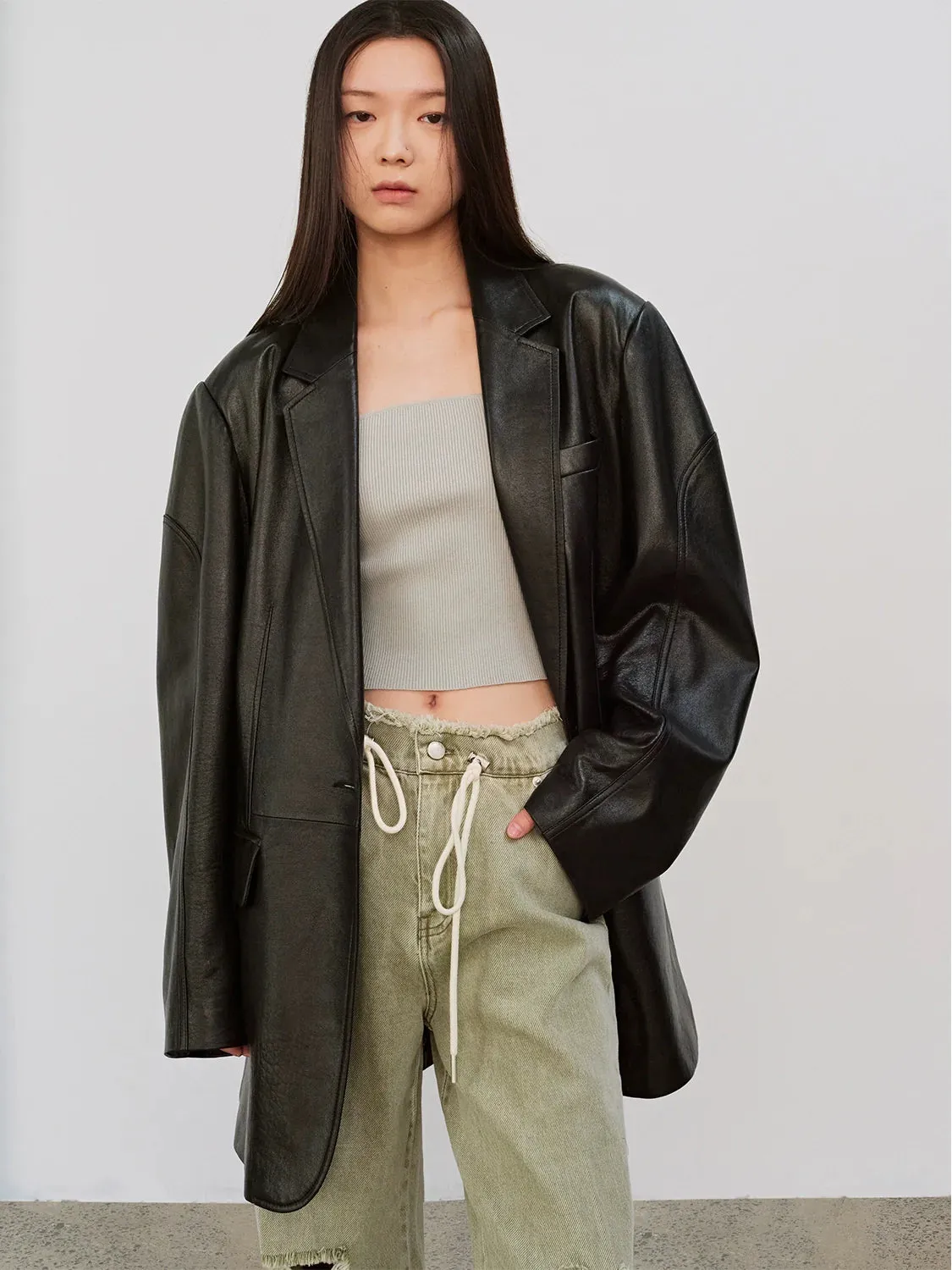 Sheepskin Leather Blazer