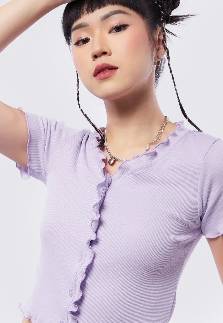 Short Sleeve Top with Ruffle Details
