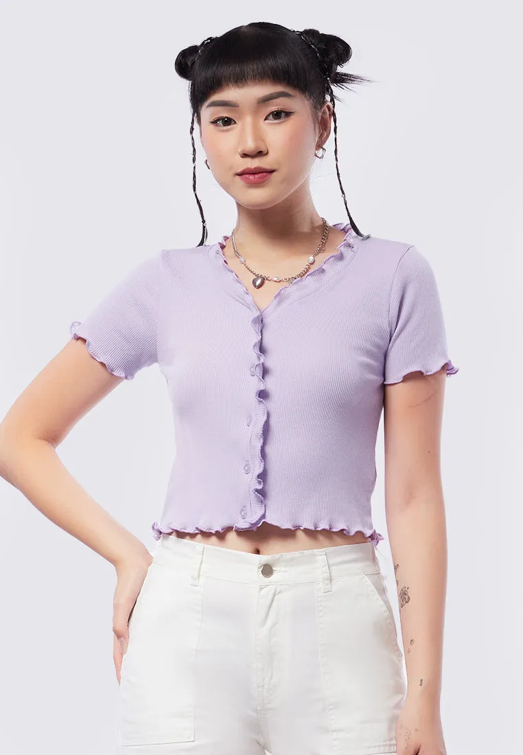 Short Sleeve Top with Ruffle Details