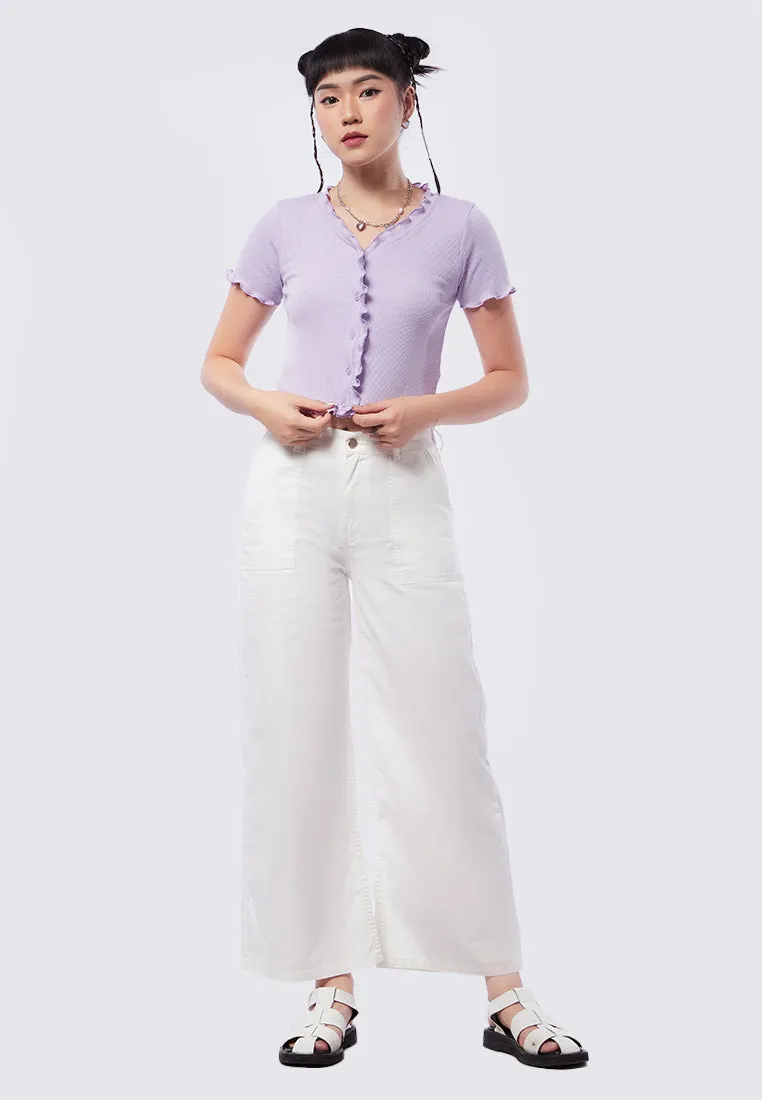 Short Sleeve Top with Ruffle Details