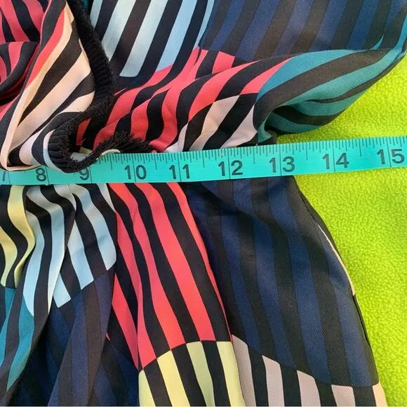Silk Diane Von Furstenberg Rilla Multicolored Striped Silk Dress | Size 2