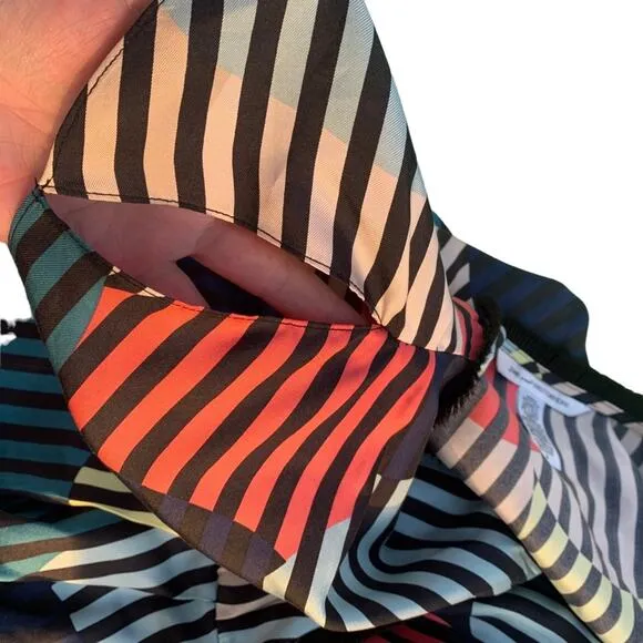 Silk Diane Von Furstenberg Rilla Multicolored Striped Silk Dress | Size 2