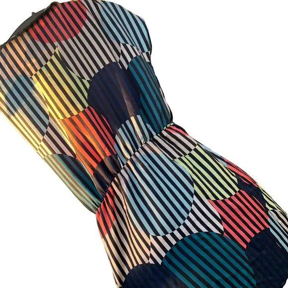 Silk Diane Von Furstenberg Rilla Multicolored Striped Silk Dress | Size 2